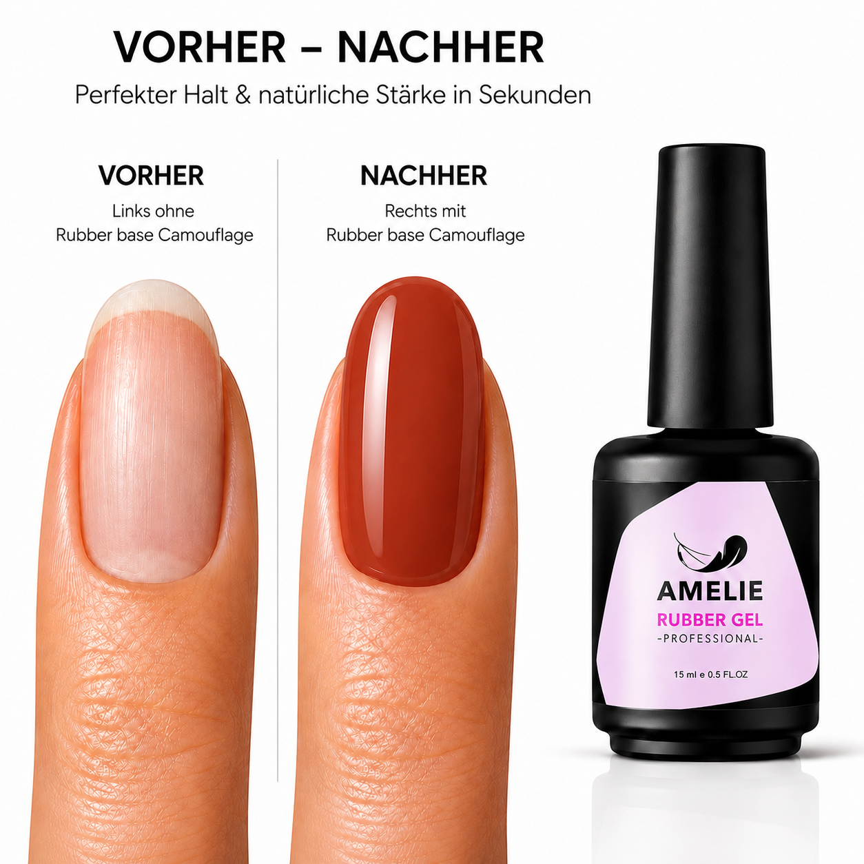 Amelie Nails Rubber Base Gel Camouflage Terracotta-Rot 14* 15ml