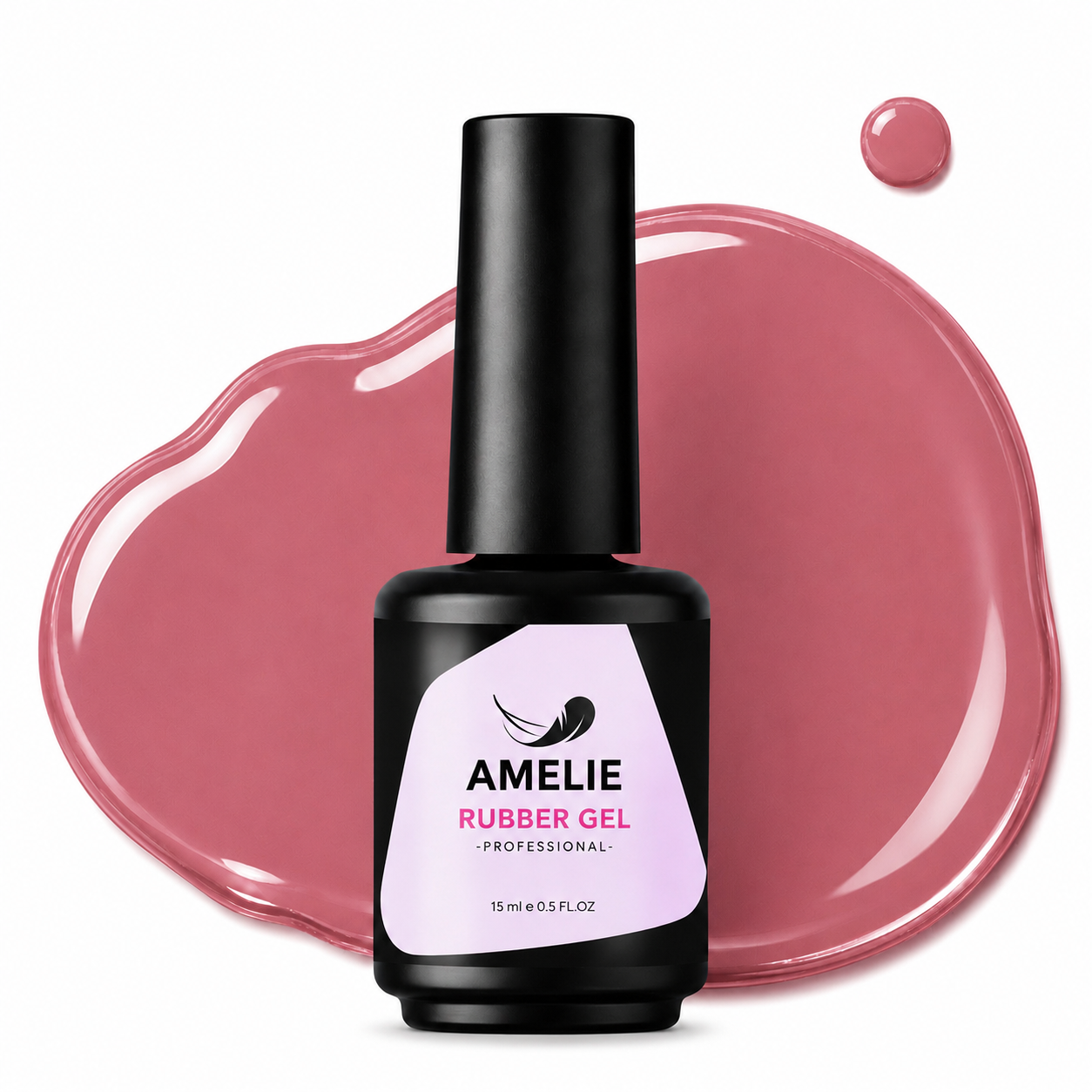 Amelie Nails Rubber Base Ge No Separation Medium Rose 16* 15ml