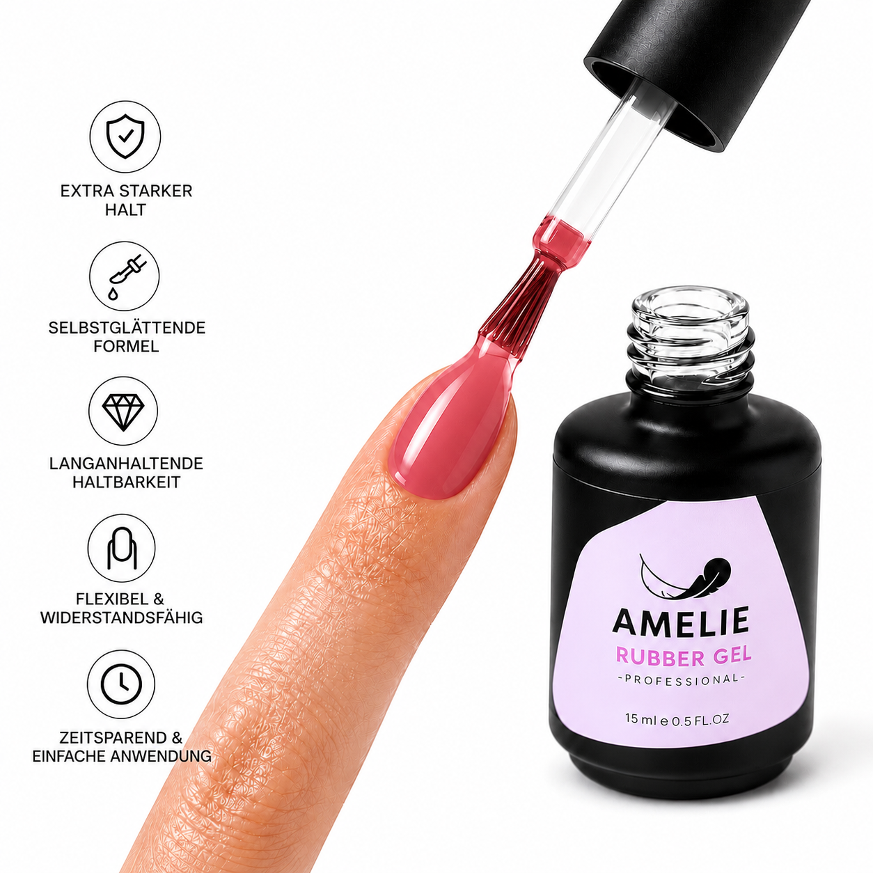 Amelie Nails Rubber Base Camouflage Rose-Rot 02* 15ml