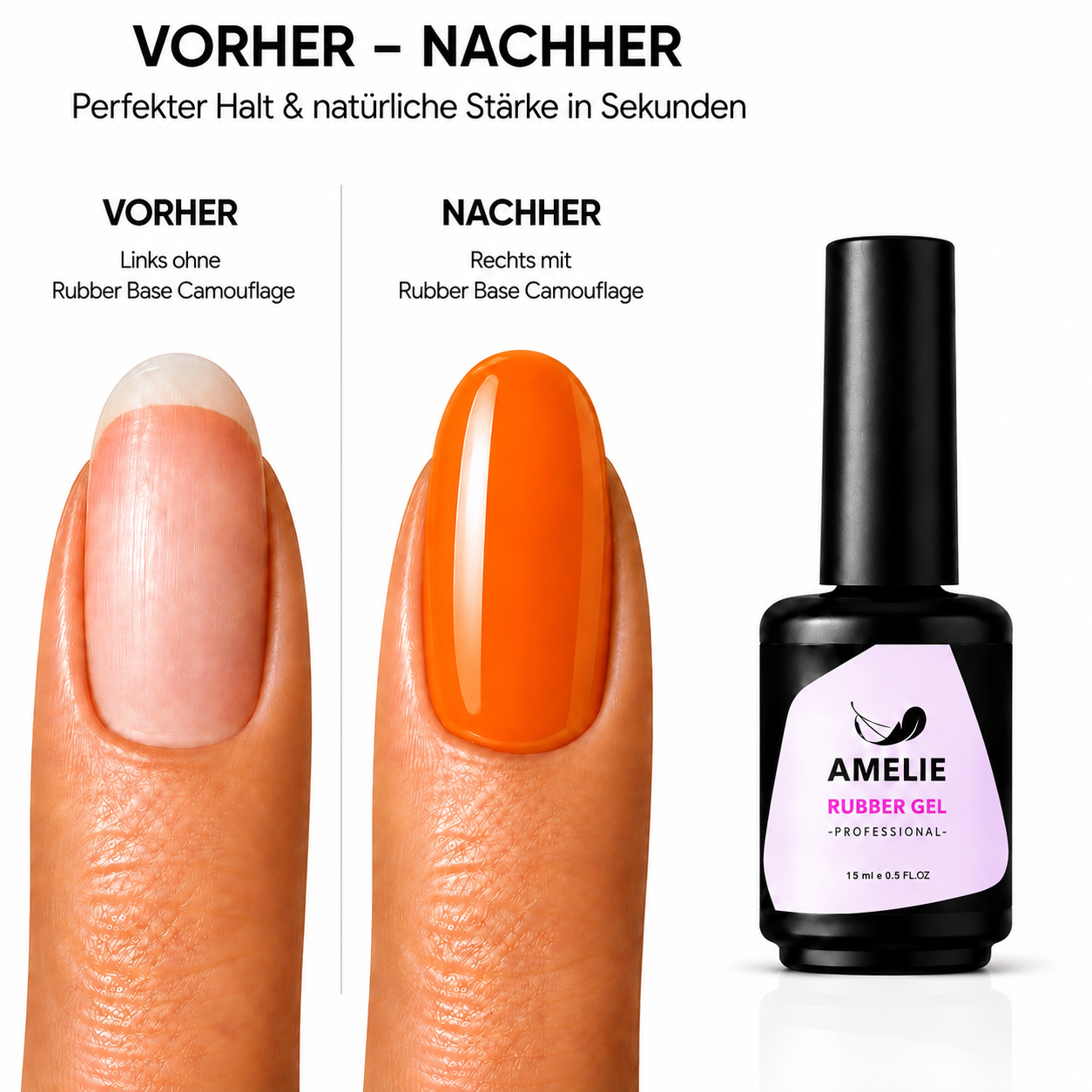 Amelie Nails Rubber Base Camouflage Orange 05* 15ml