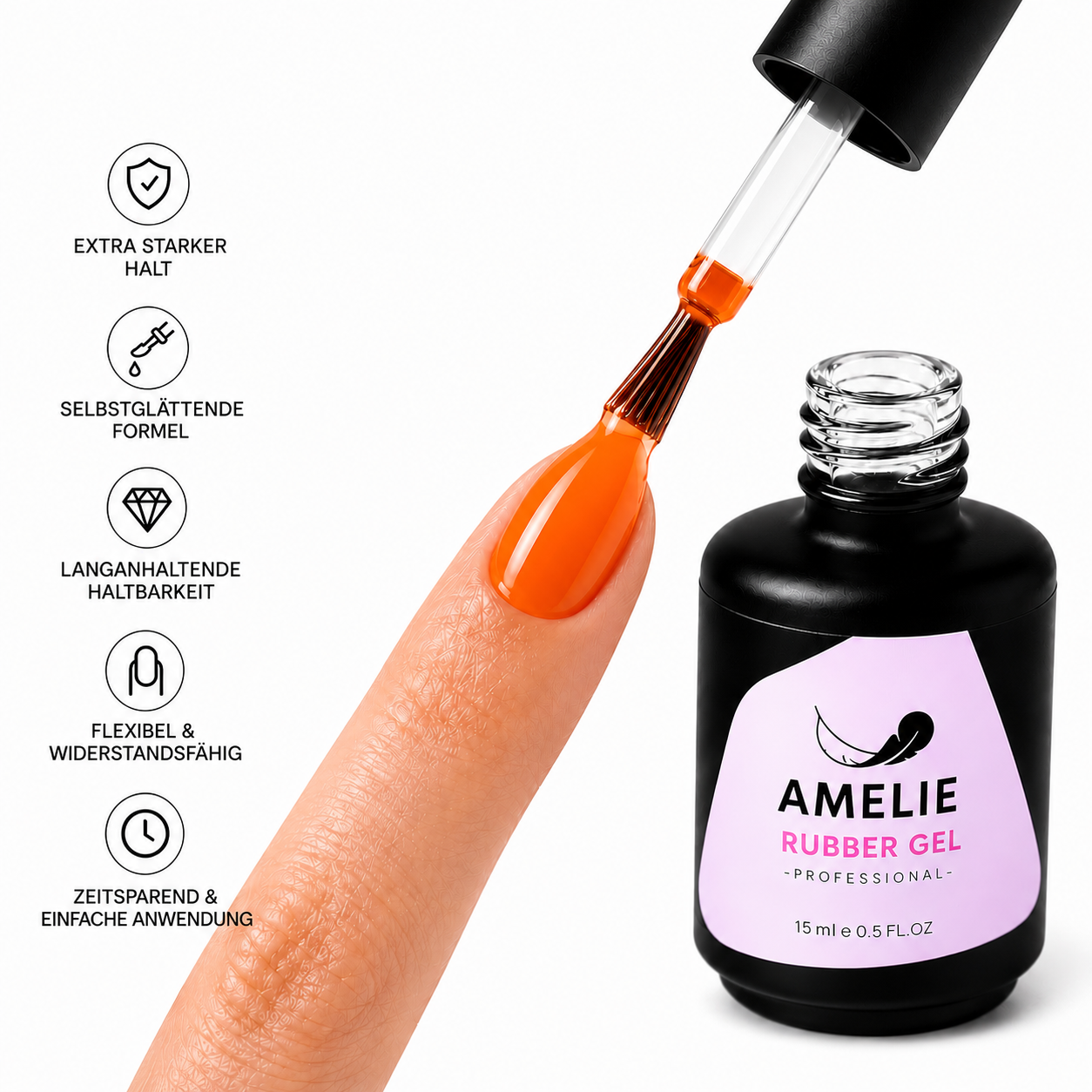 Amelie Nails Rubber Base Camouflage Orange 05* 15ml