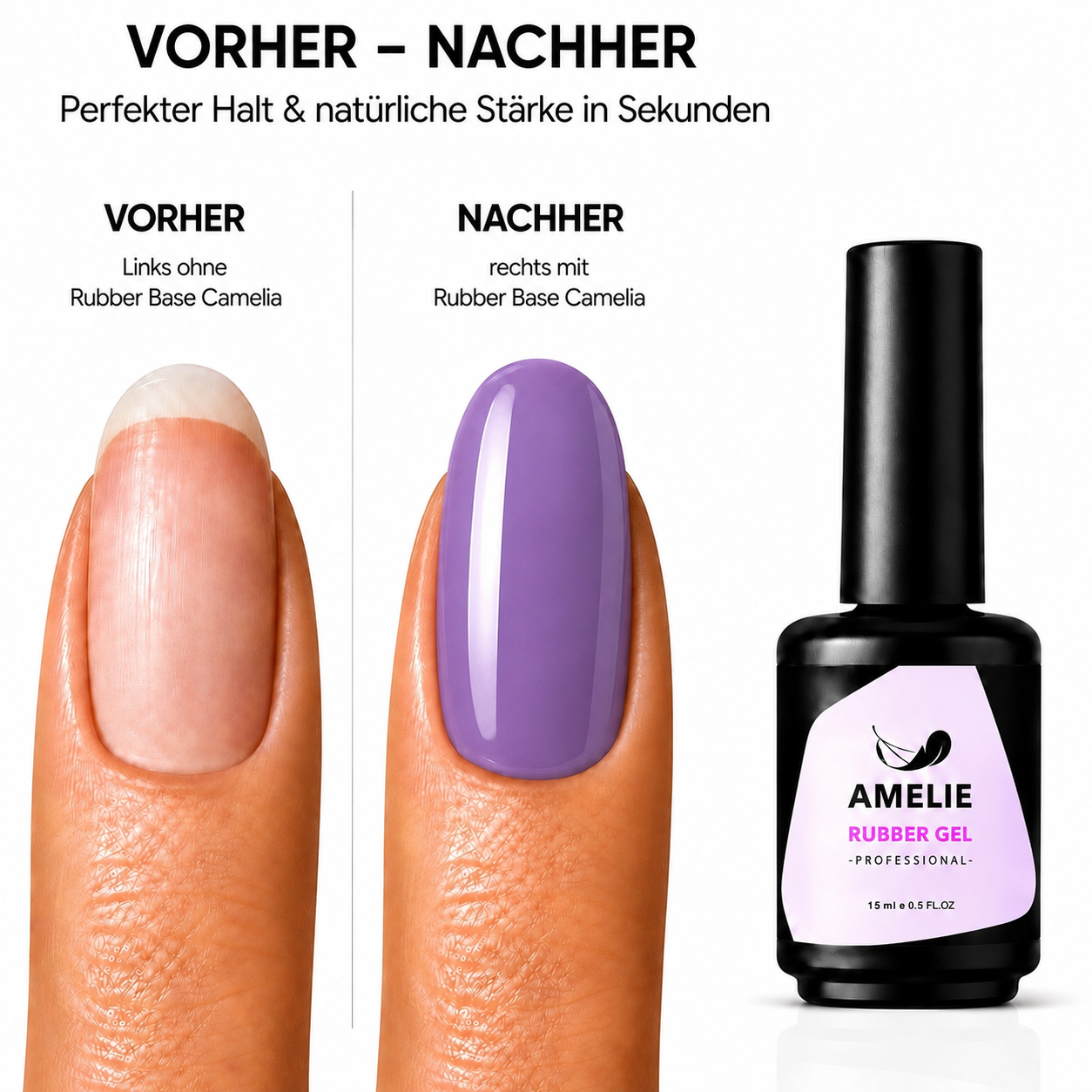 Amelie Nails Rubber Base Gel Camelia Lila 02* 15ml