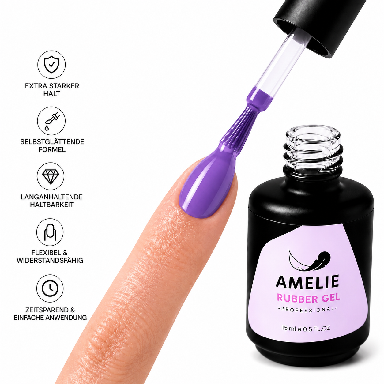 Amelie Nails Rubber Base Gel Camelia Lila 02* 15ml