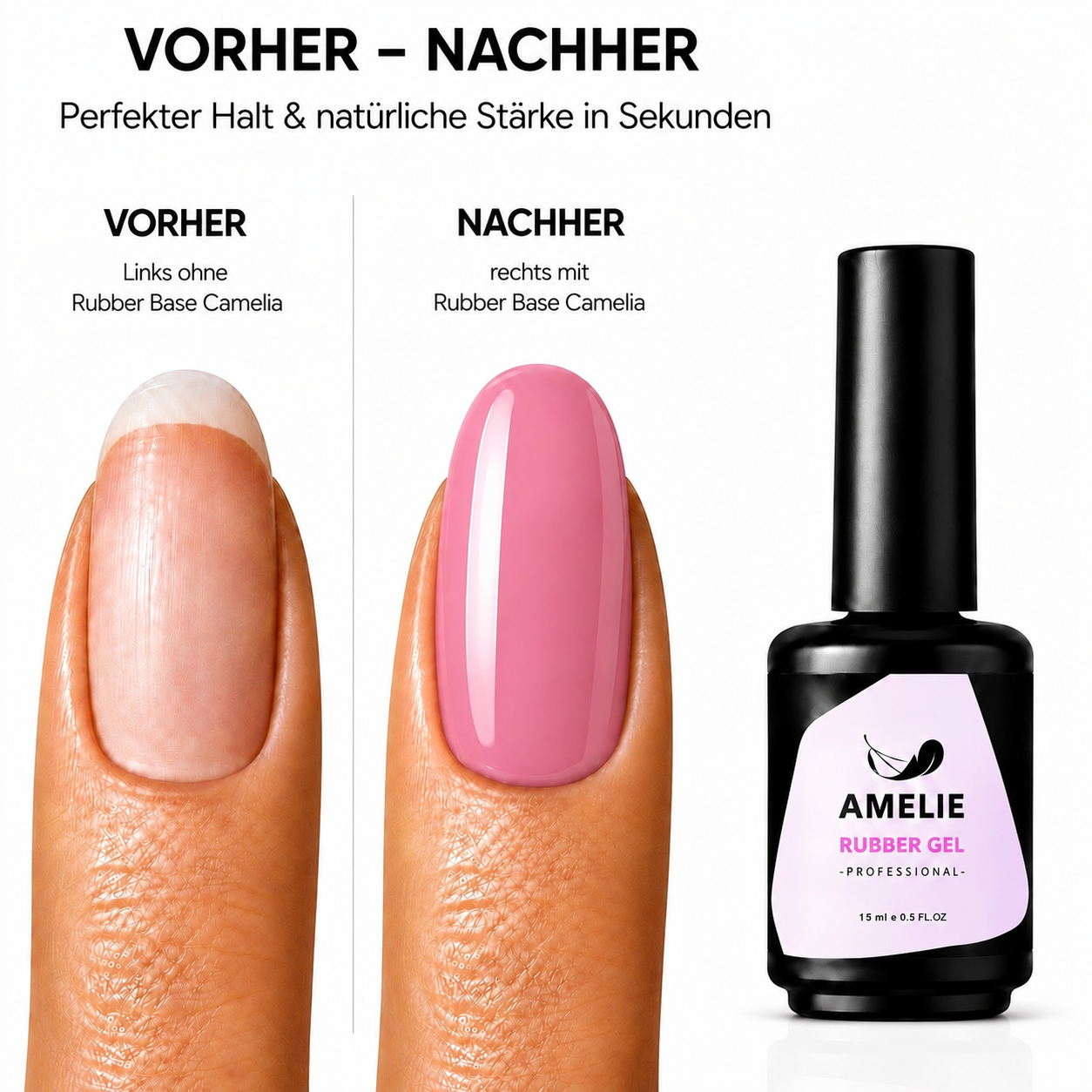 Amelie Nails Rubber Base Gel  Camelia Pink 30* 15ml