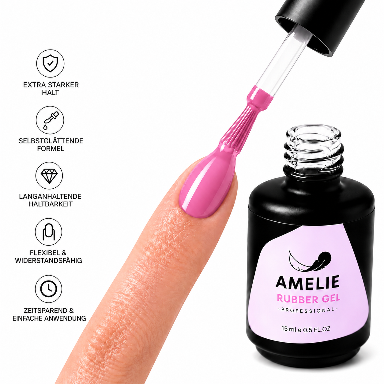 Amelie Nails Rubber Base Gel  Camelia Pink 30* 15ml