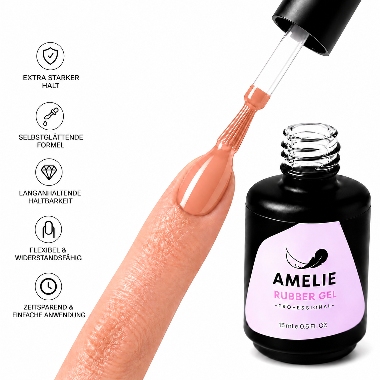 Amelie Nails Rubber Base Gel Camelia Nude 22* 15ml