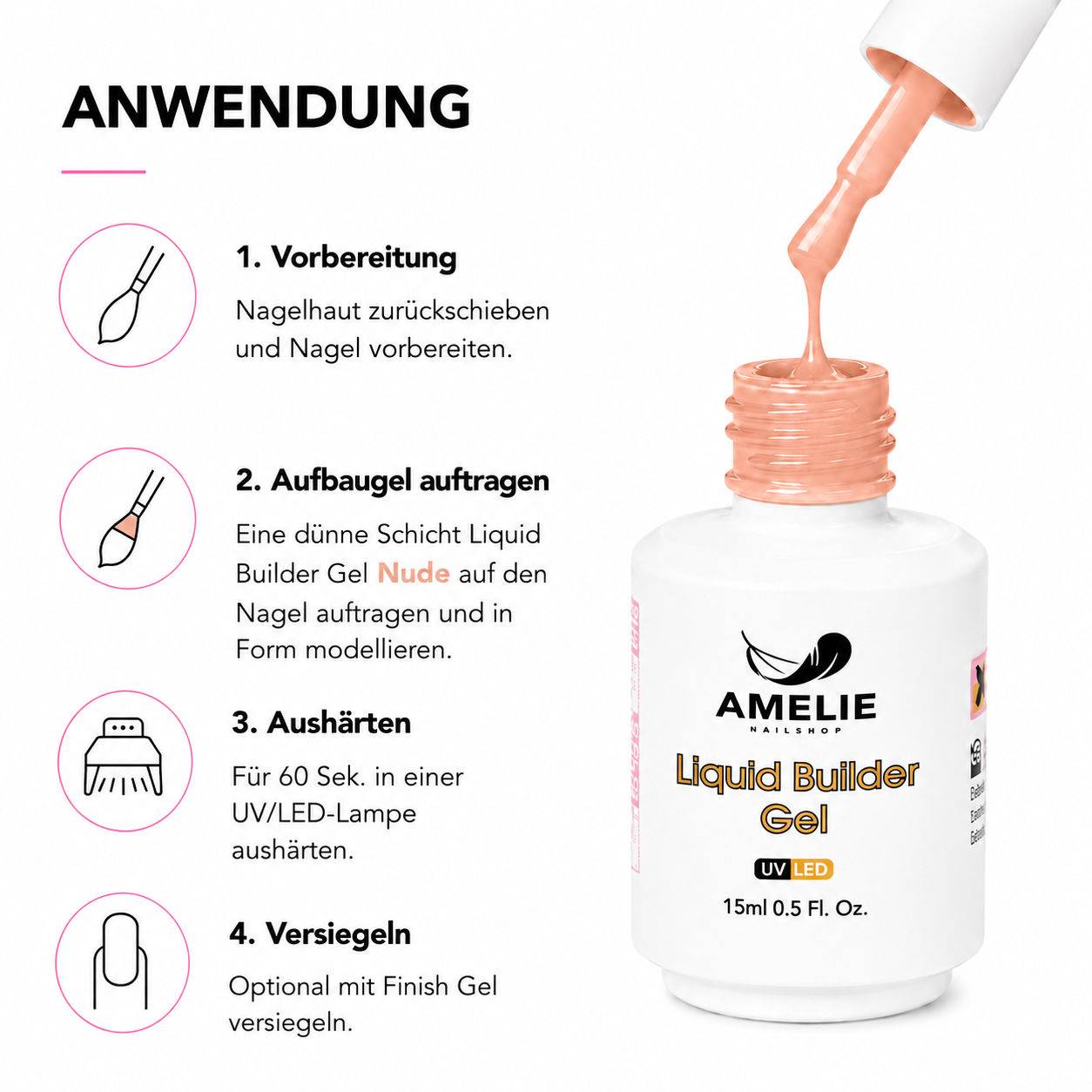Amelie Nails Liquid Builder Gel Nude 03* 15ml