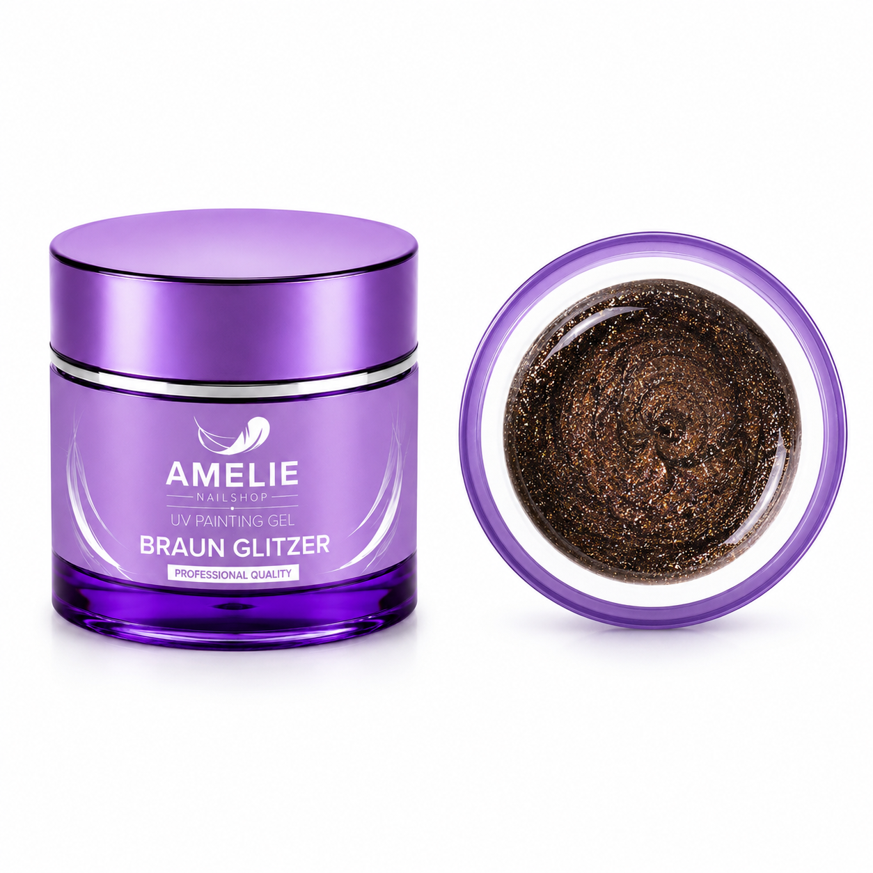 Amelie Nails UV Painting Gel Braun Glitzer 94* 7ml