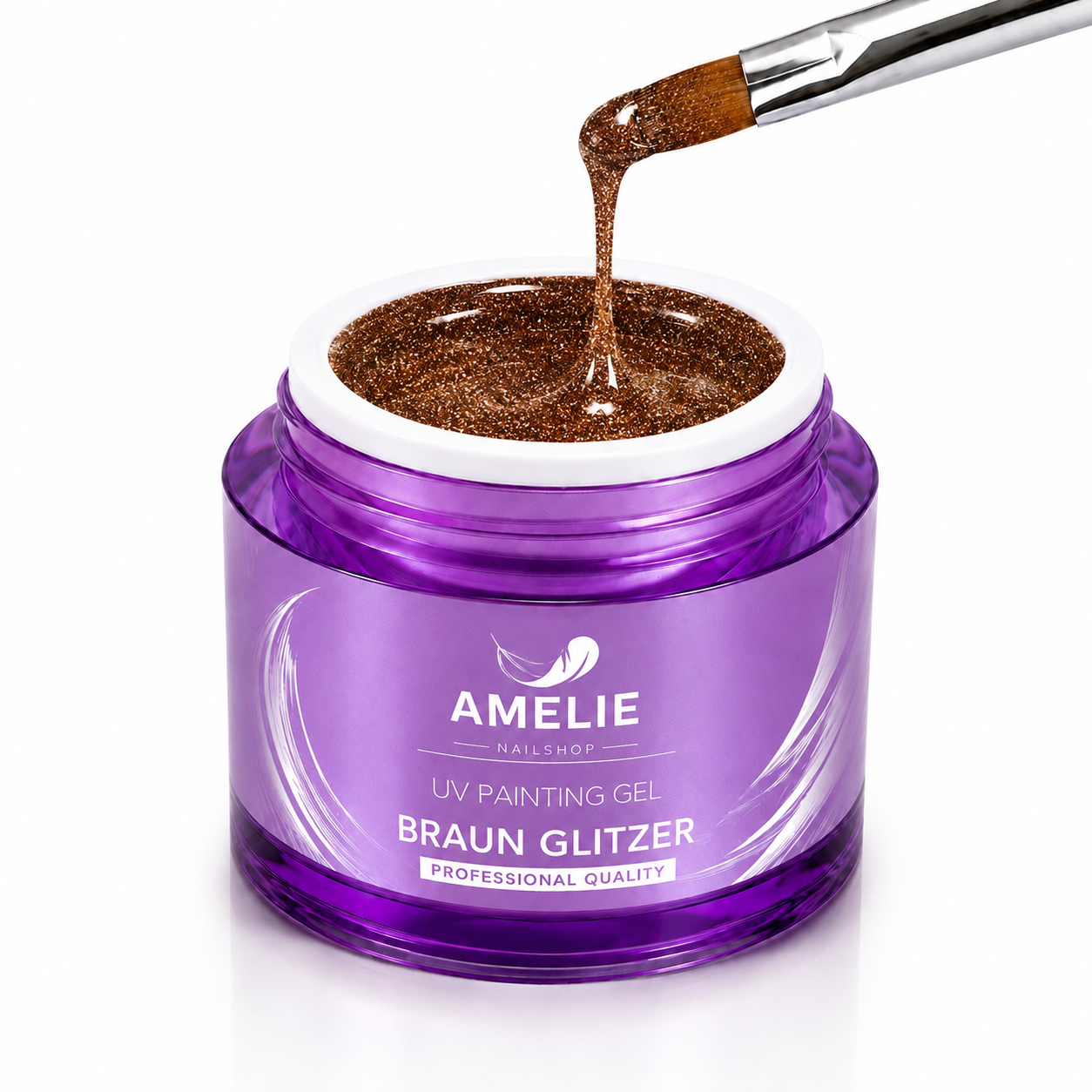 Amelie Nails UV Painting Gel Braun Glitzer 94* 7ml