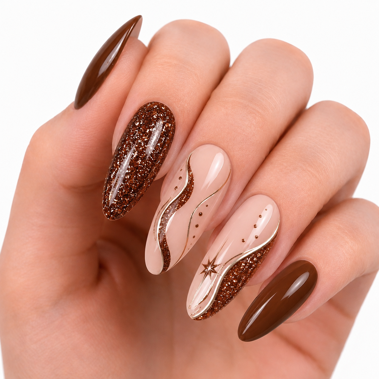 Amelie Nails UV Painting Gel Braun Glitzer 94* 7ml