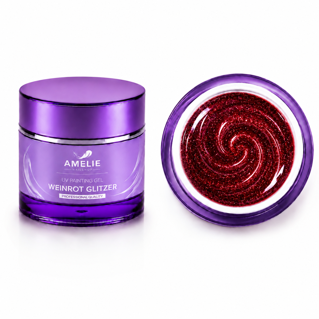 Amelie Nails UV Painting Gel Glitzer Weinrot 95* 7ml