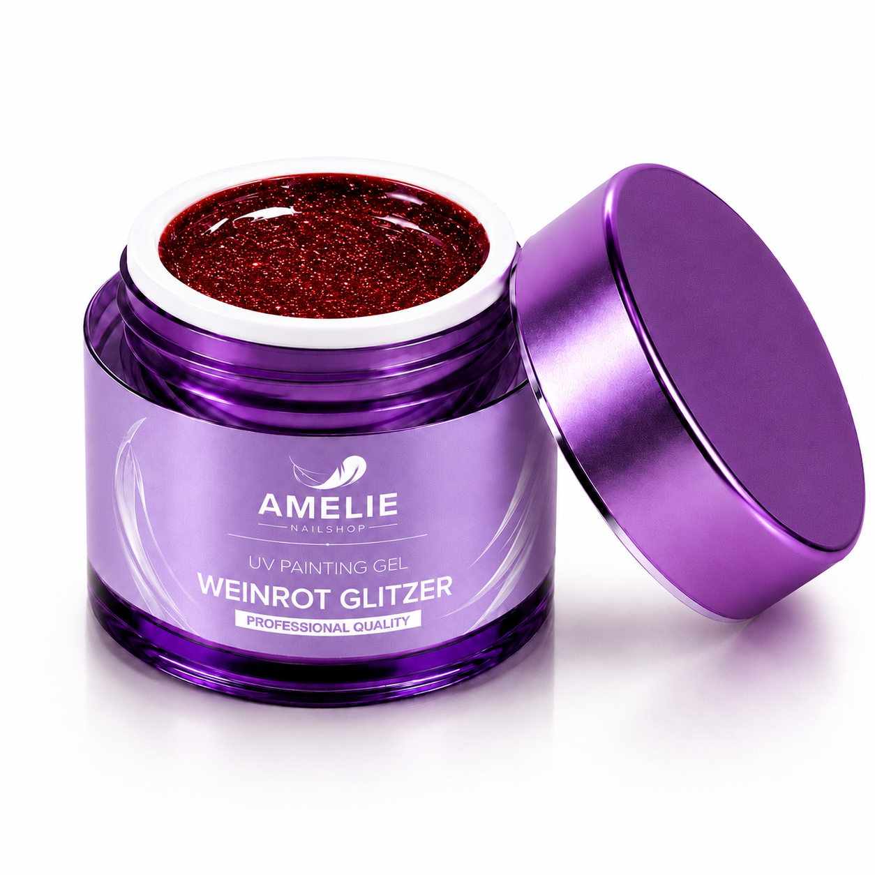 Amelie Nails UV Painting Gel Glitzer Weinrot 95* 7ml