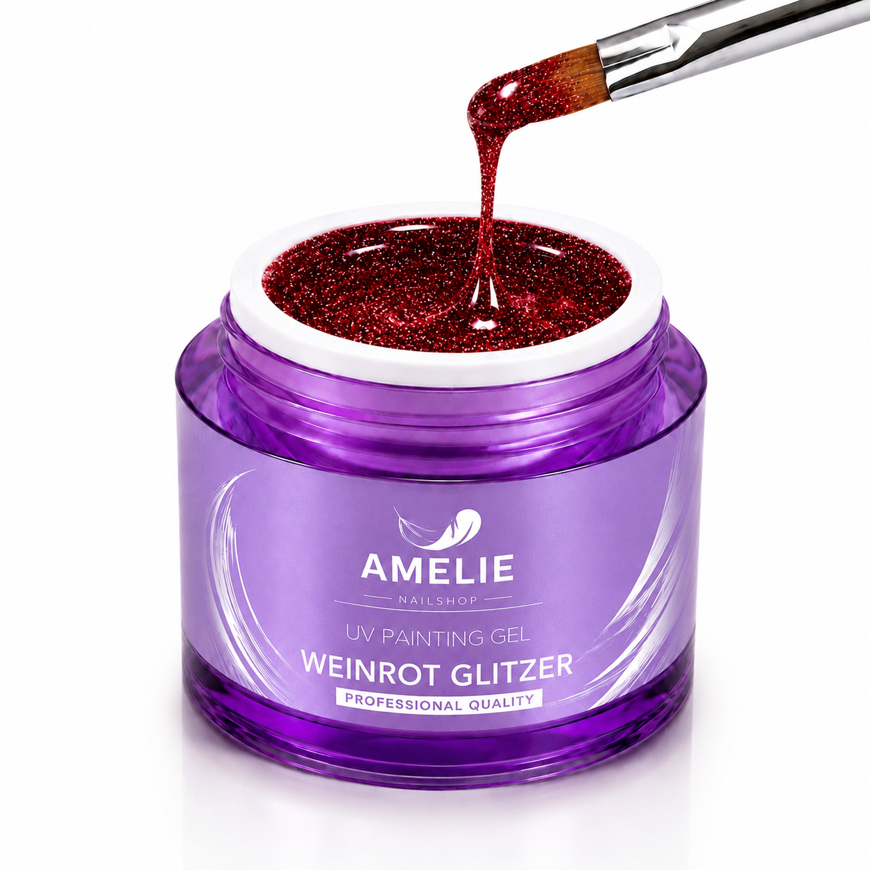 Amelie Nails UV Painting Gel Glitzer Weinrot 95* 7ml