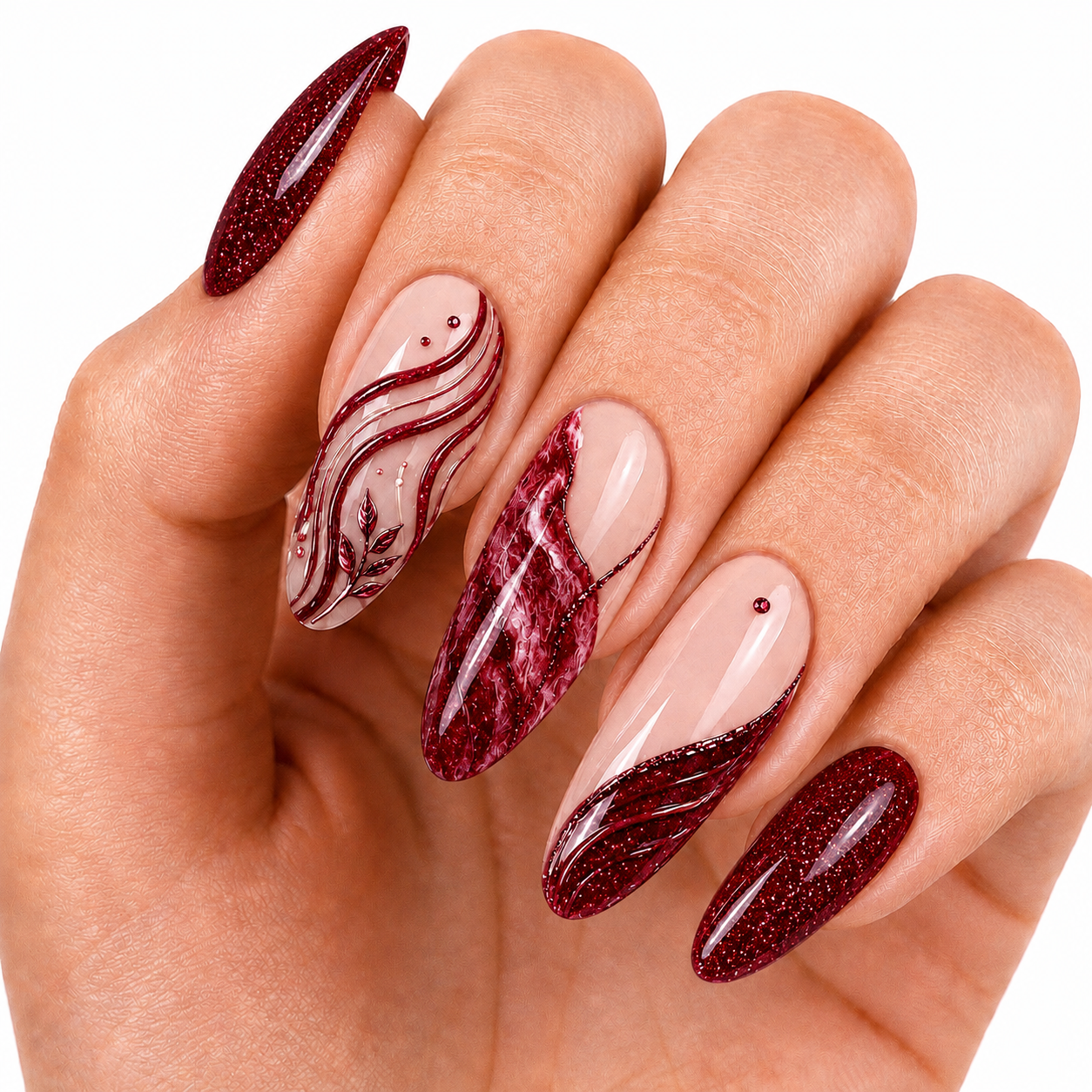 Amelie Nails UV Painting Gel Glitzer Weinrot 95* 7ml