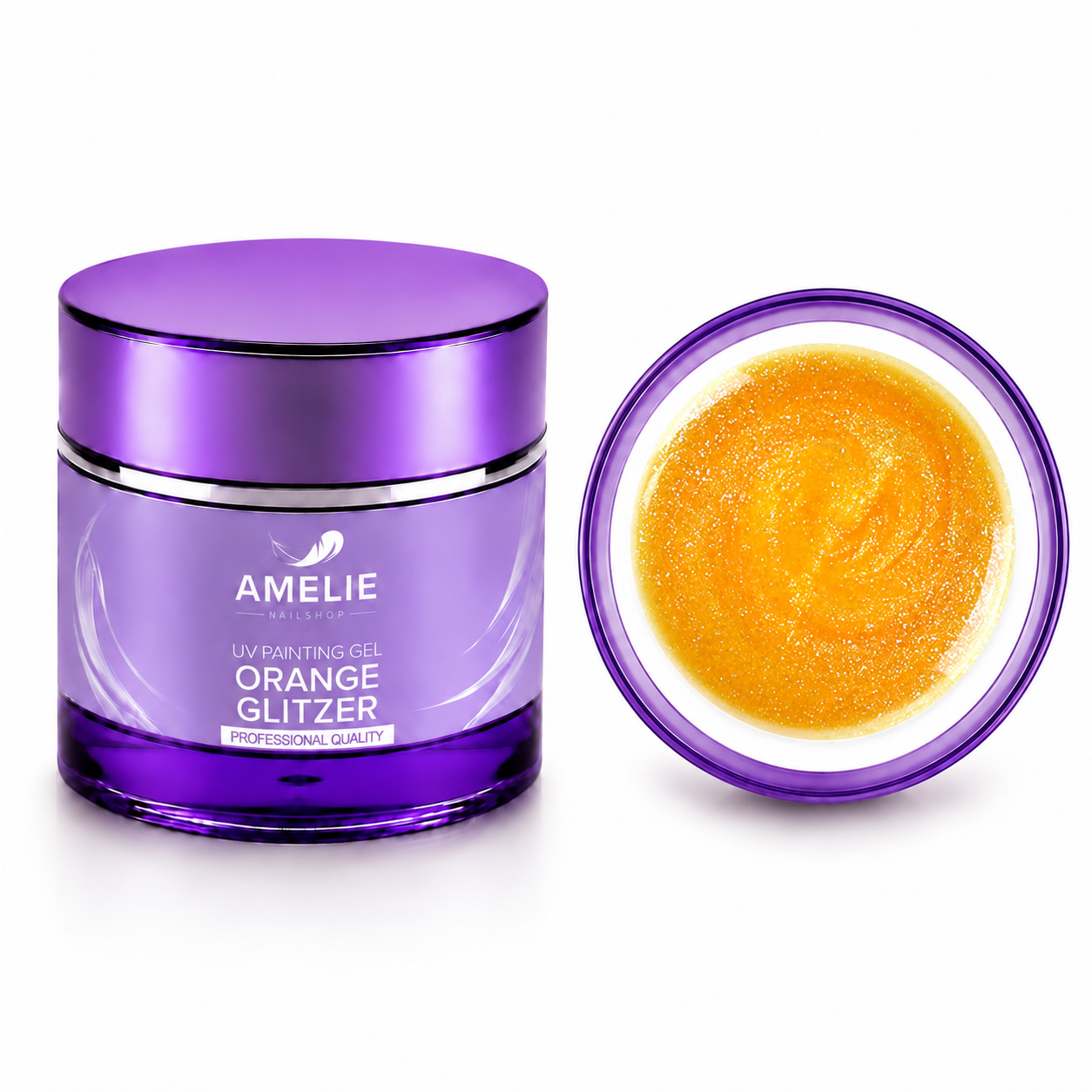 Amelie Nails UV Painting Gel Orange Glitzer 42* 7ml
