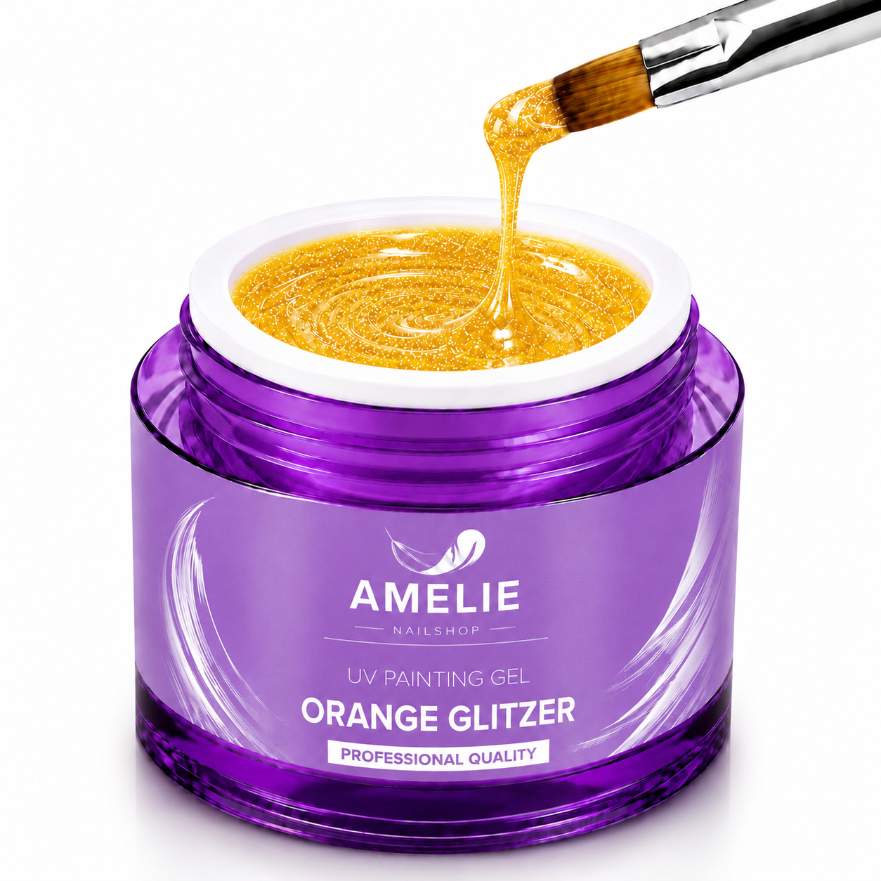 Amelie Nails UV Painting Gel Orange Glitzer 42* 7ml