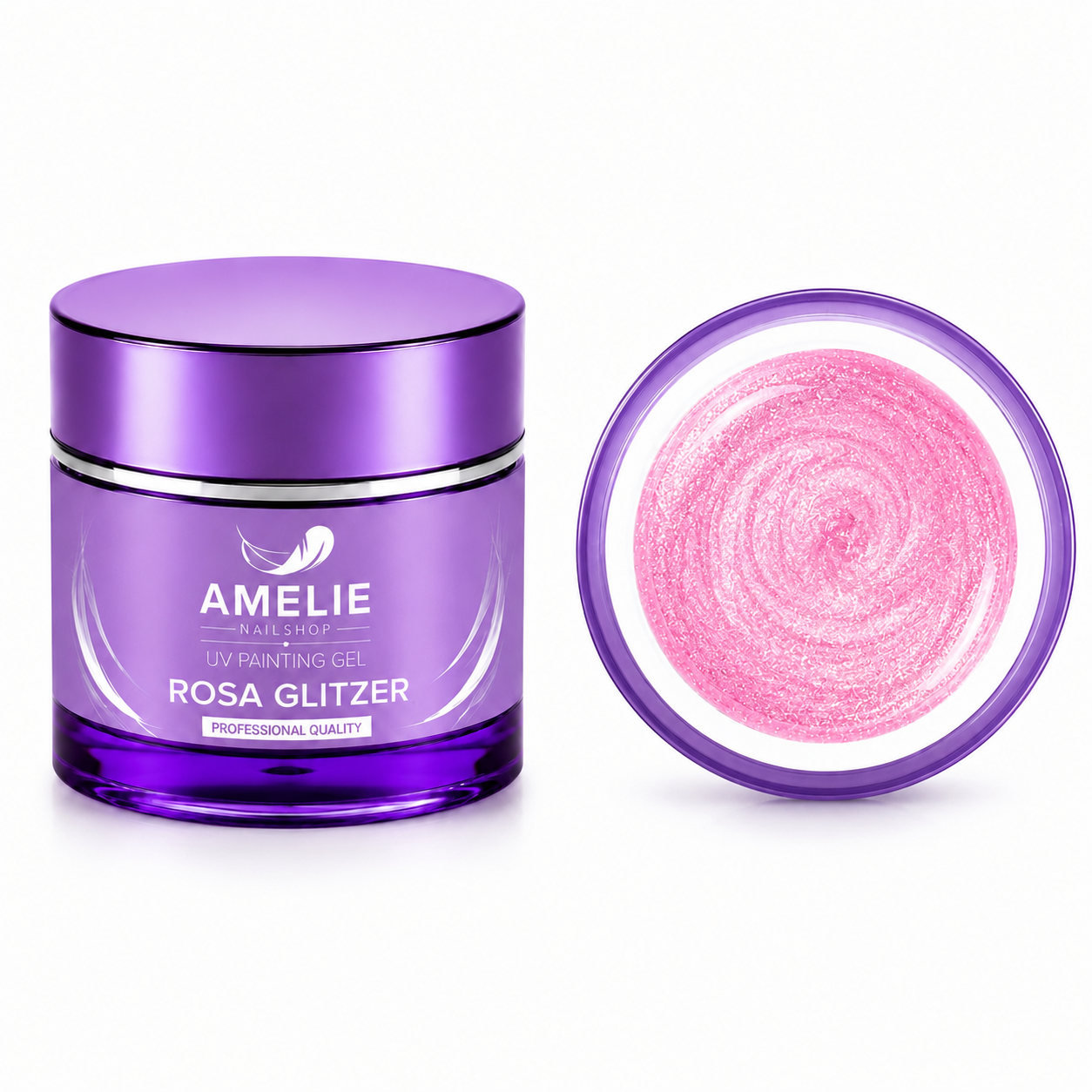 Amelie Nails UV Painting Gel Rosa Glitzer  90* 7ml