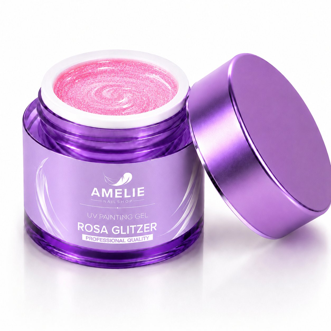 Amelie Nails UV Painting Gel Rosa Glitzer  90* 7ml