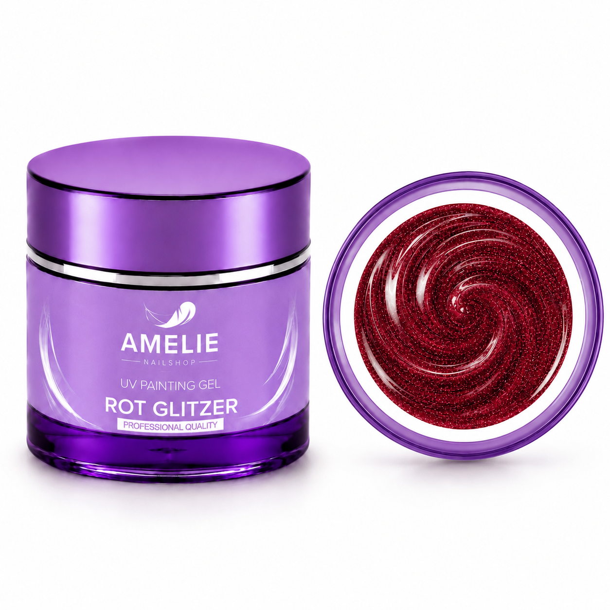 Amelie Nails UV Painting Gel Rose Rot Glitzer 92* 7ml