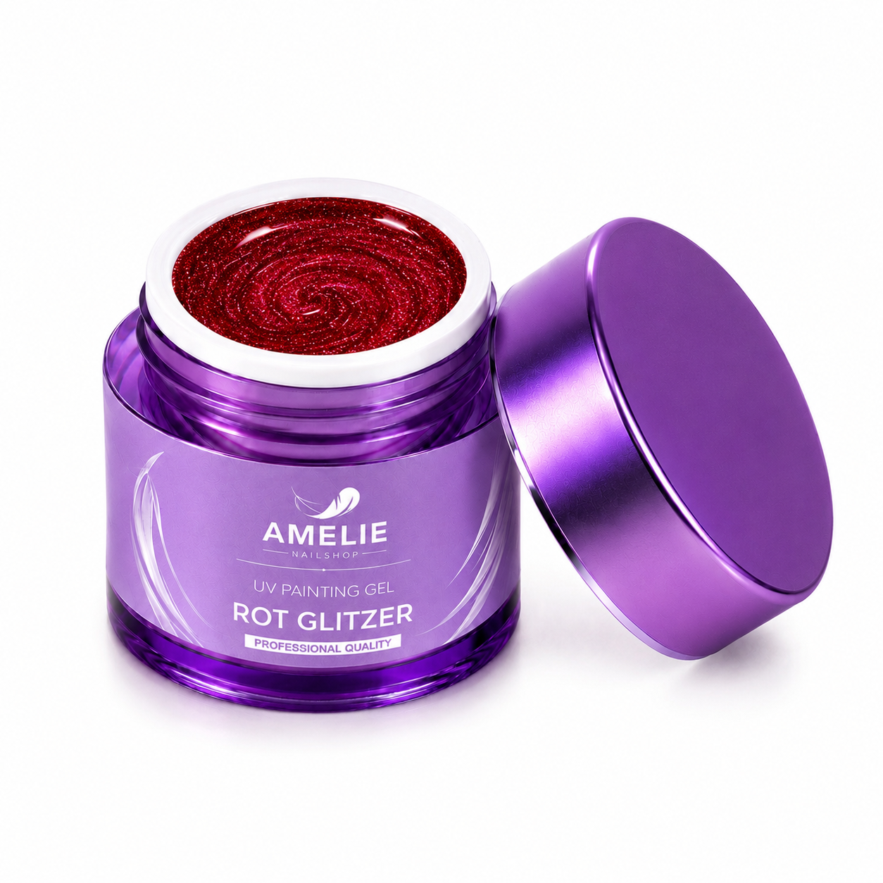 Amelie Nails UV Painting Gel Rose Rot Glitzer 92* 7ml
