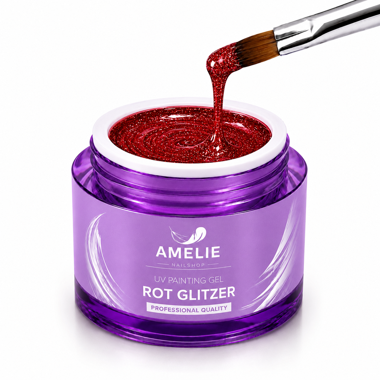 Amelie Nails UV Painting Gel Rose Rot Glitzer 92* 7ml
