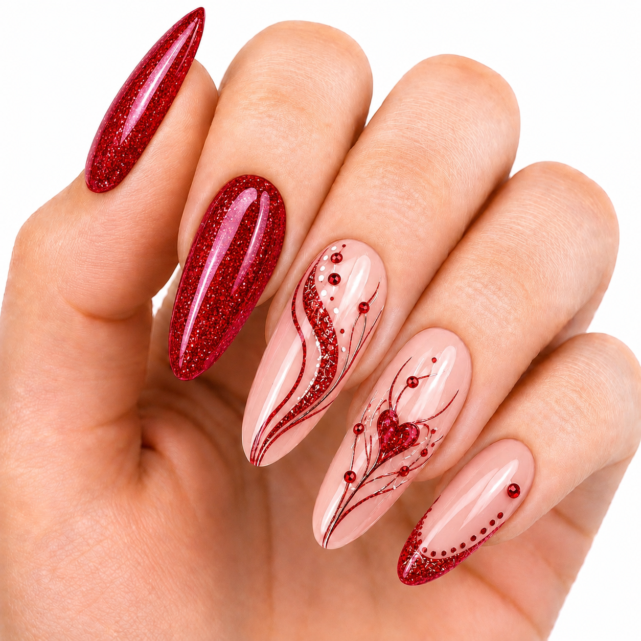Amelie Nails UV Painting Gel Rose Rot Glitzer 92* 7ml