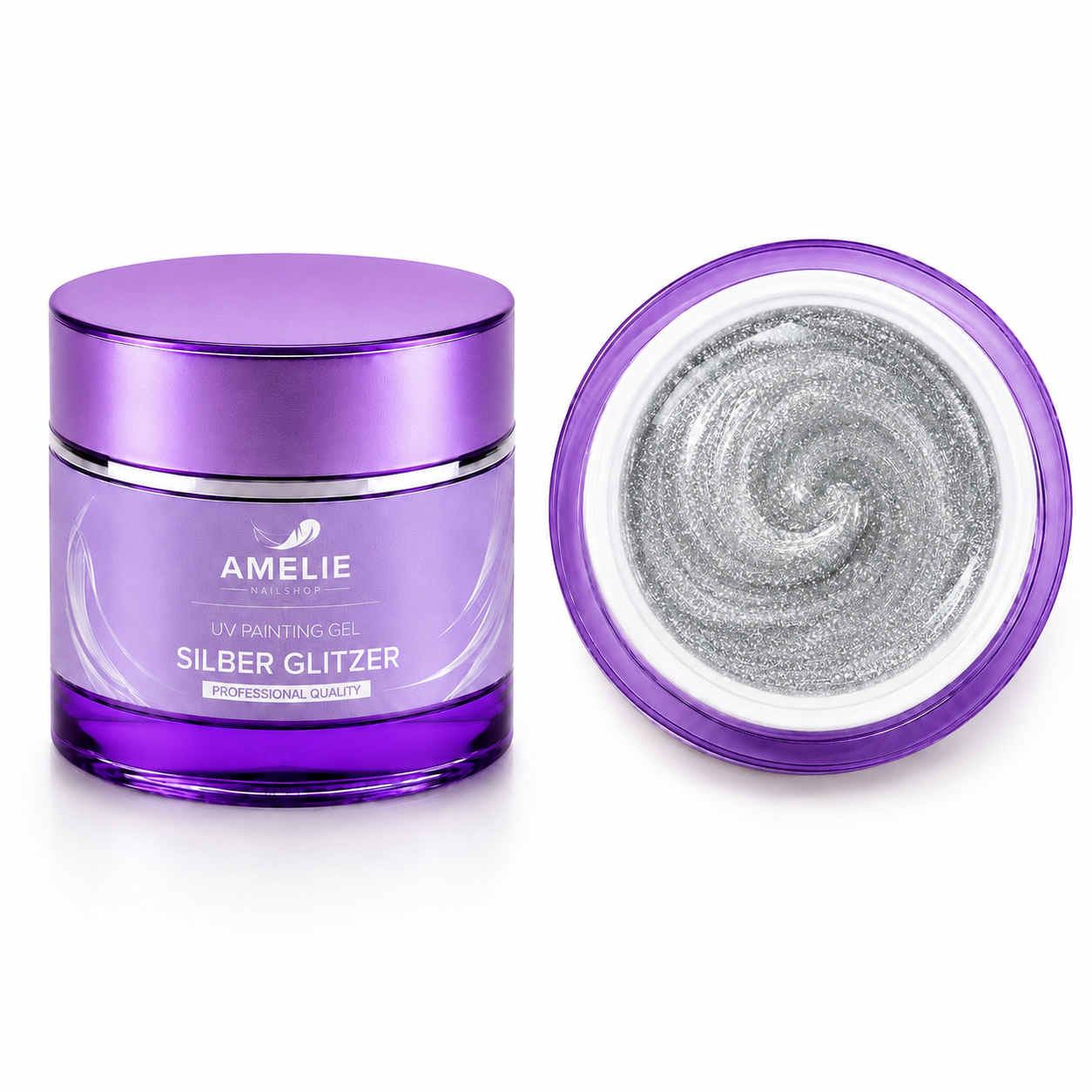 Amelie Nails UV Painting Gel Silber Glitzer 38* 7ml