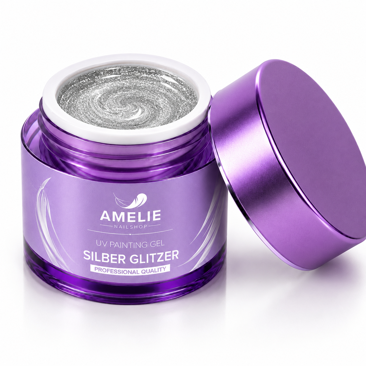 Amelie Nails UV Painting Gel Silber Glitzer 38* 7ml