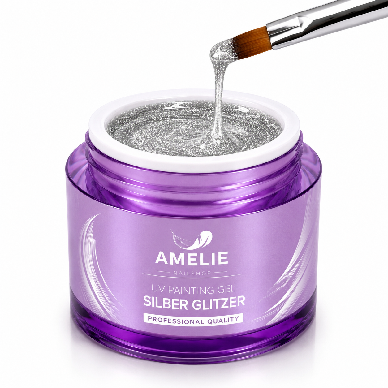 Amelie Nails UV Painting Gel Silber Glitzer 38* 7ml
