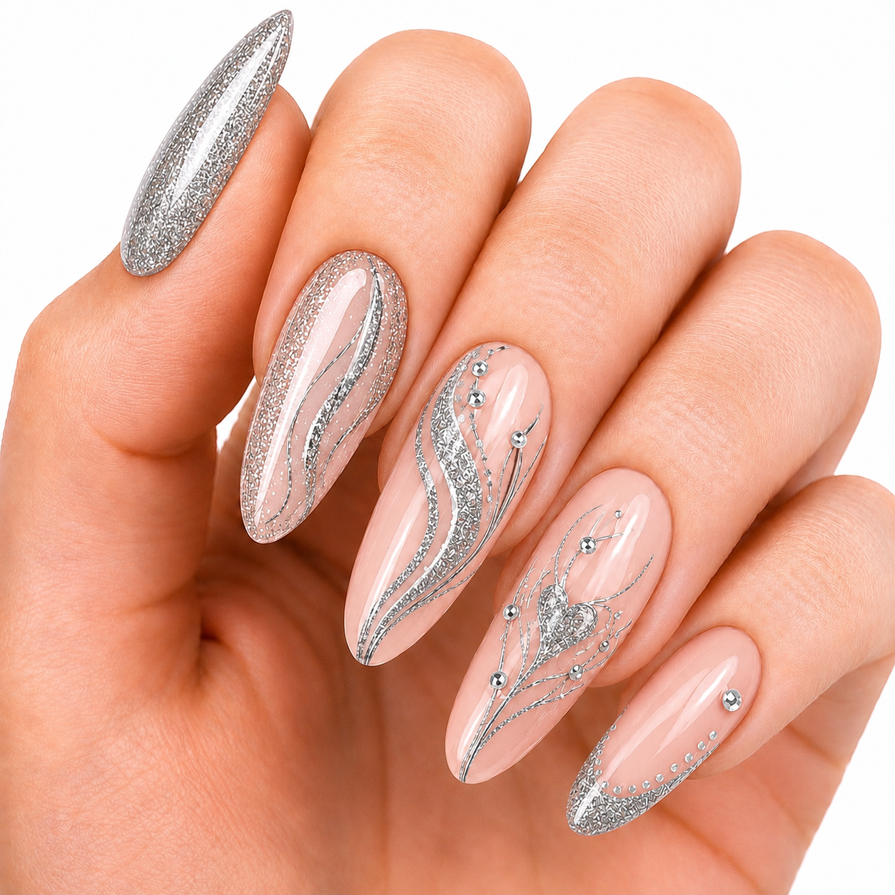 Amelie Nails UV Painting Gel Silber Glitzer 38* 7ml