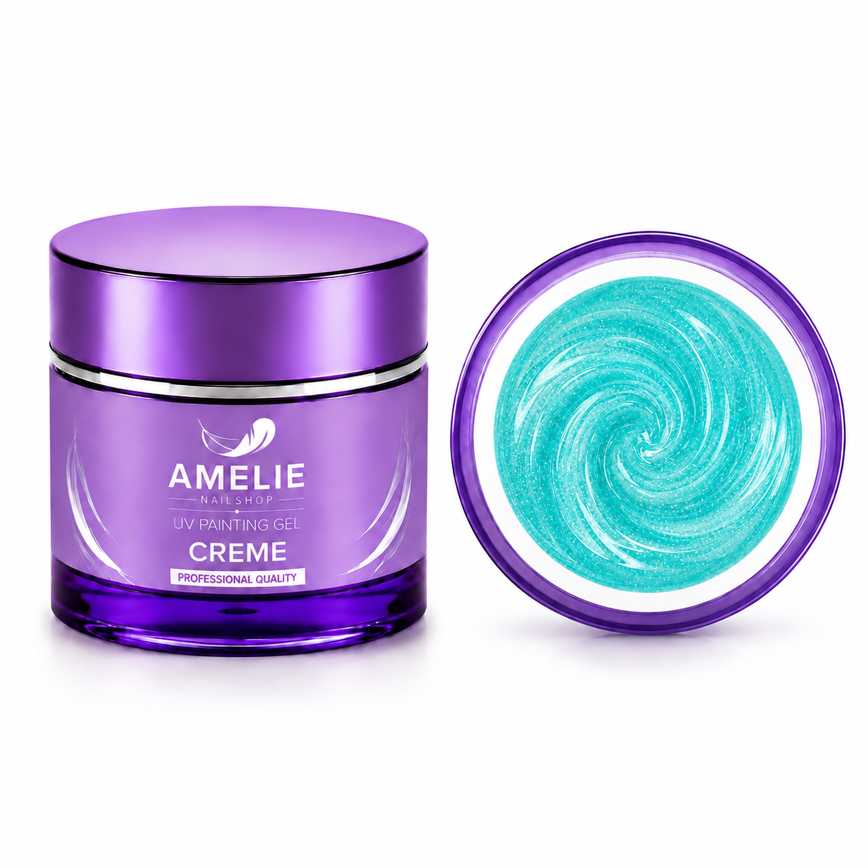 Amelie Nails UV Painting Gel Türkis Glitzer  41* 7ml