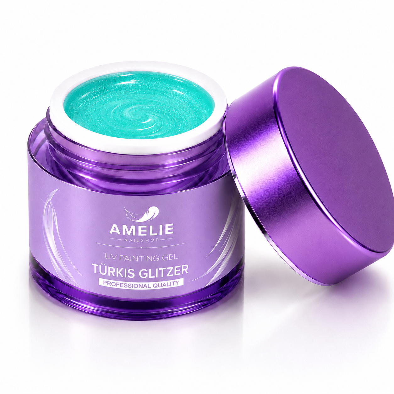 Amelie Nails UV Painting Gel Türkis Glitzer  41* 7ml