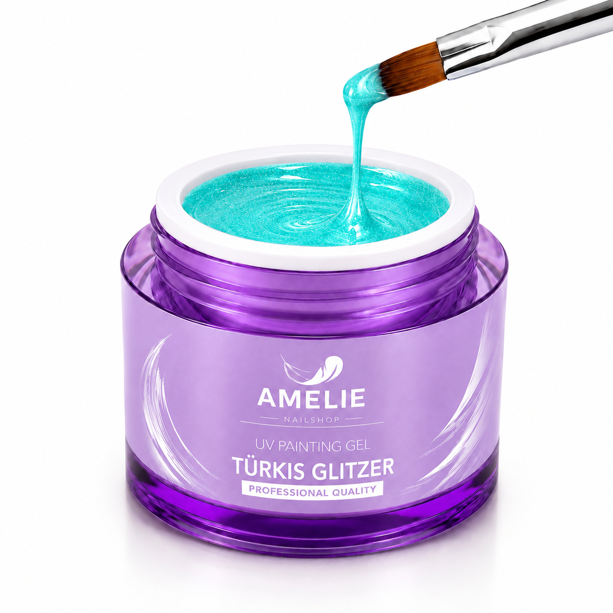 Amelie Nails UV Painting Gel Türkis Glitzer  41* 7ml