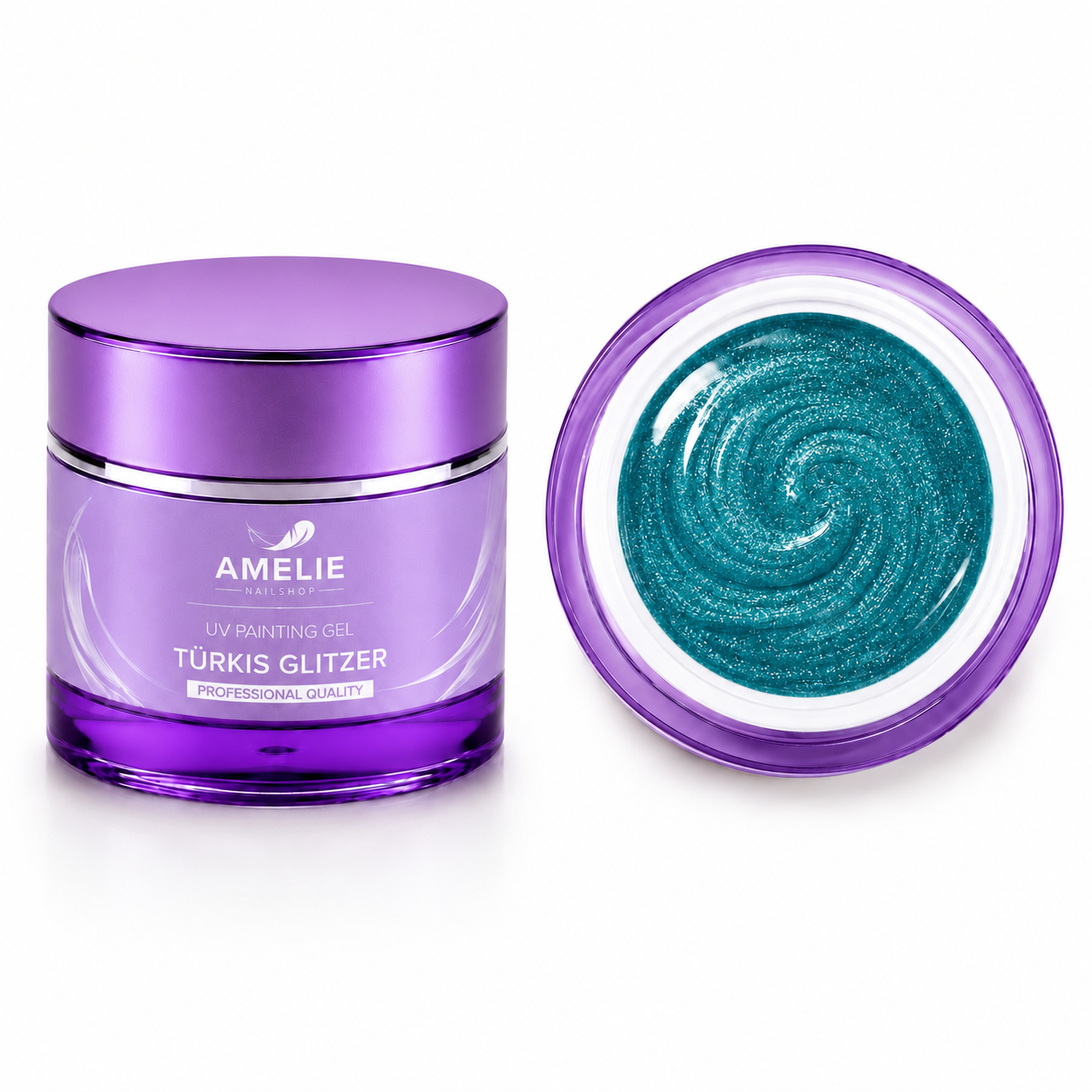 Amelie Nails UV Painting Gel Türkis Glitzer 43* 7ml
