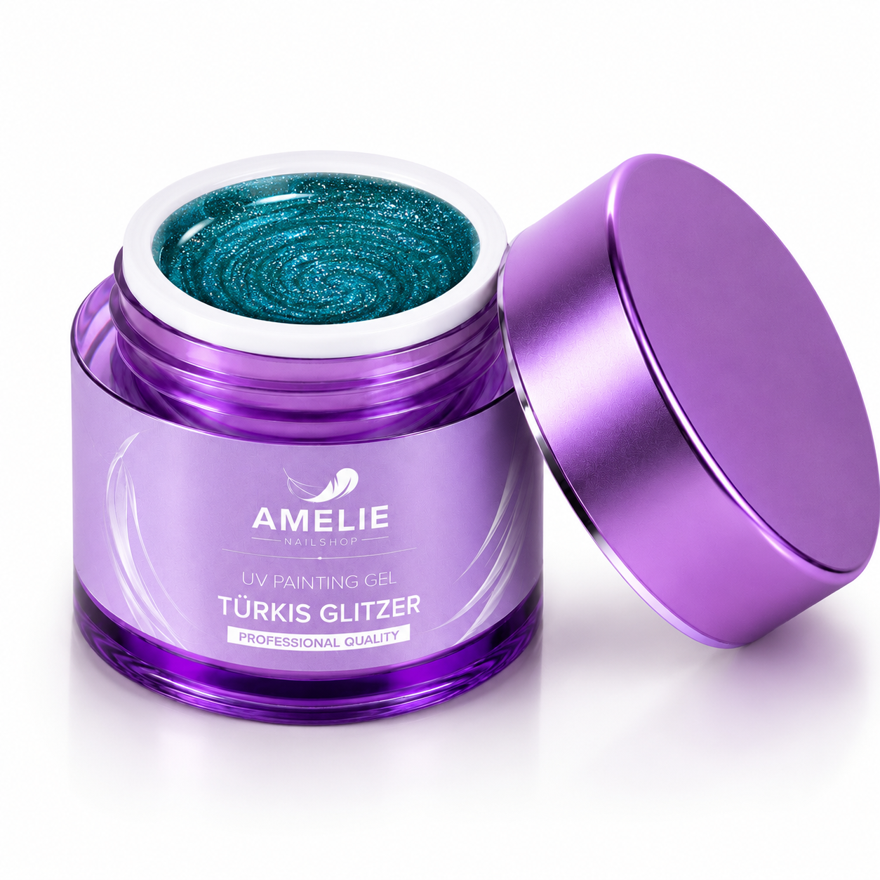Amelie Nails UV Painting Gel Türkis Glitzer 43* 7ml