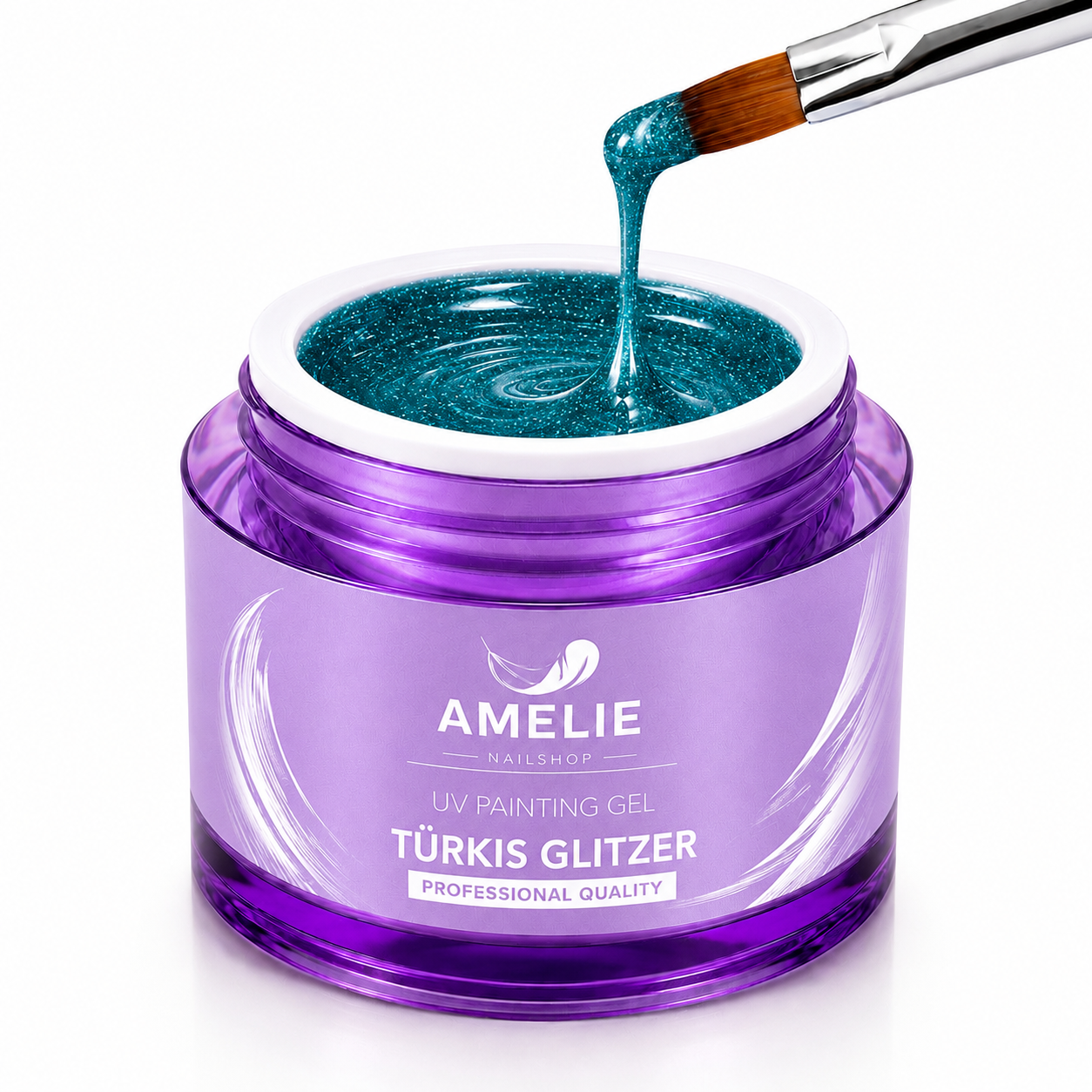 Amelie Nails UV Painting Gel Türkis Glitzer 43* 7ml
