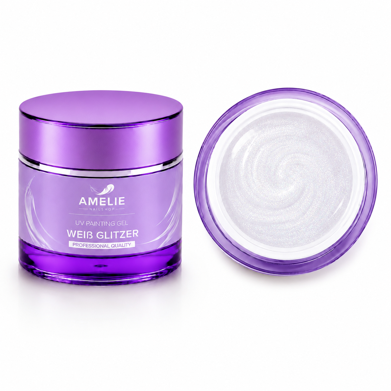 Amelie Nails UV Painting Weiß Glitzer  40* 7ml
