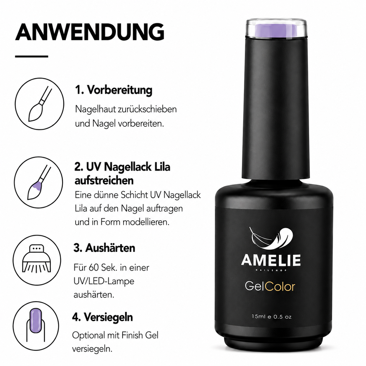 Amelie Nails UV-Nagellack Lila  M180* 15ml