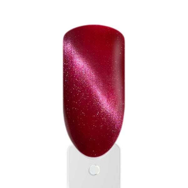 Cat Eyes Sanro Rot Nägel im glamourösen Look mit 3D-Schimmer und hochglänzendem Finish