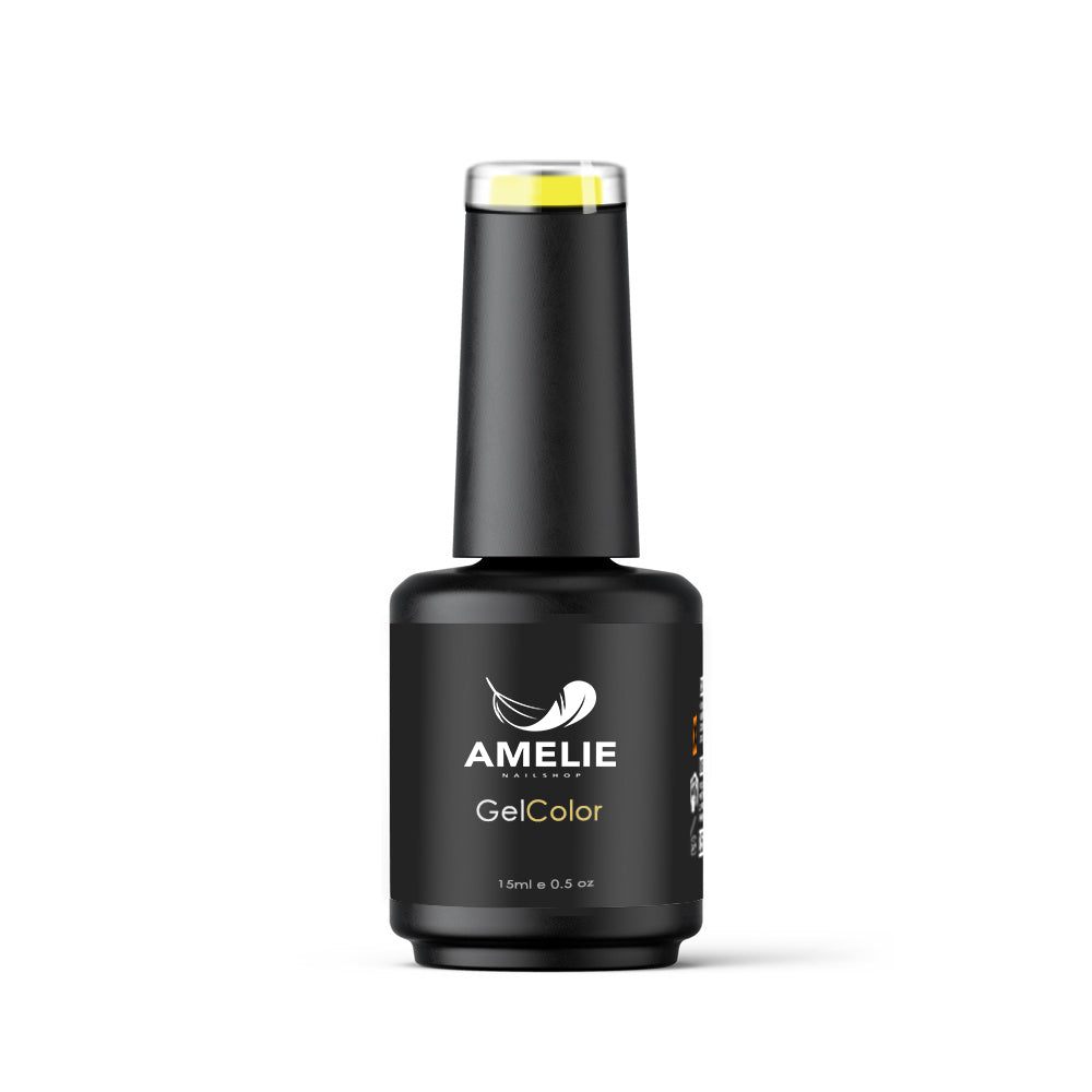 Originalflasche des Amelie Nails UV-Nagellacks Glassgel Gelb 15 ml