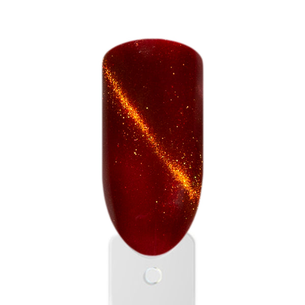 Morna Weinrot Cat Eye UV-Nagellack mit sichtbarem Magnet Effekt und schimmernden Lichtreflexen