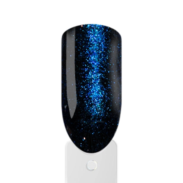 Amelie Nails Schwarz blaue Glitzer Nägel im glamourösen Look mit intensivem Hochglanz