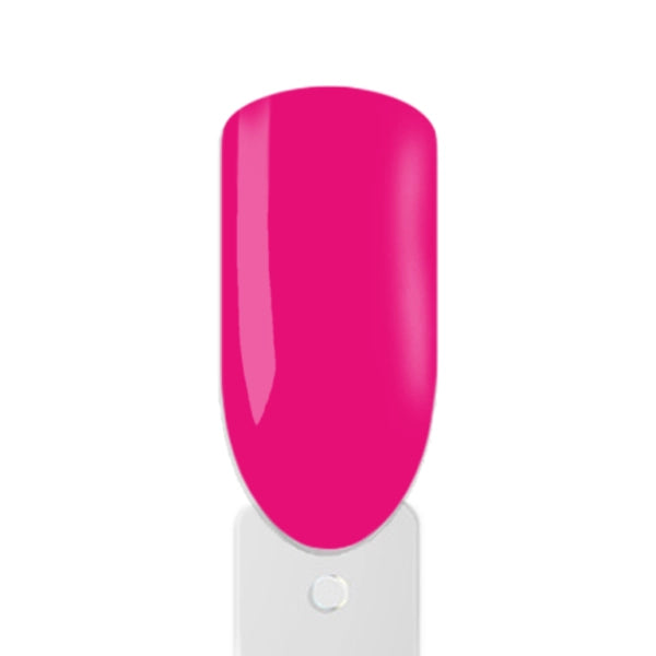 Neon Pink UV Nagellack auf Nagel mit Leuchteffekt von Amelie Nailshop 